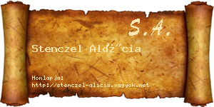 Stenczel Alícia névjegykártya